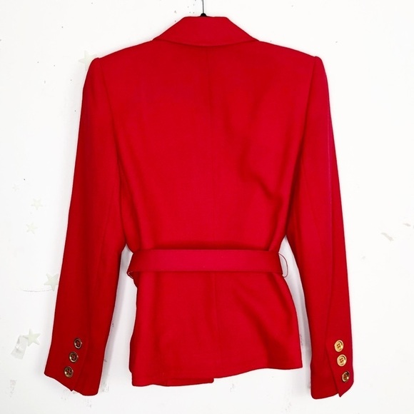 HERBERT Grossman red tailored wool belted jacket - Picture 2 of 11